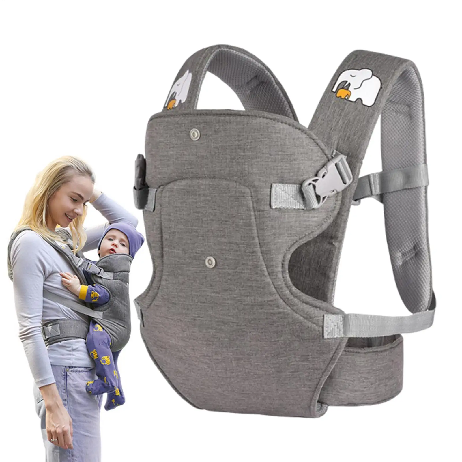 Baby Holder Carrier 2-in-1 Cozy Ergonomic Baby Carrier Sling Lightweight Breathable Wrap Lumbar Sling With Hip Seat For All