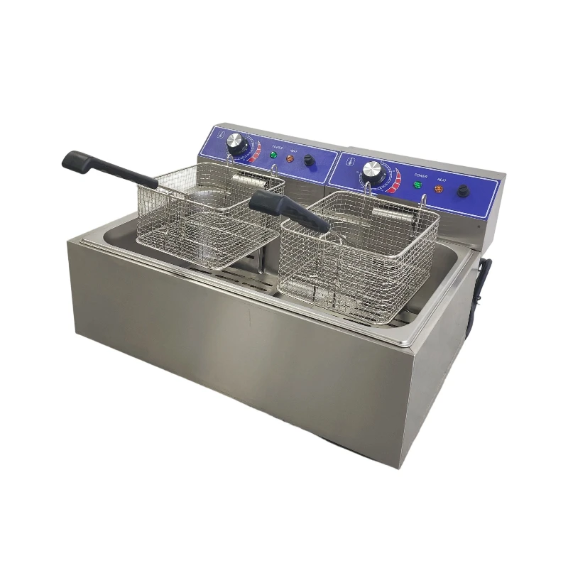 Commercial 12L Electric Stainless Steel Deep Fryer for Fried Chicken Chips Home & Commercial Use