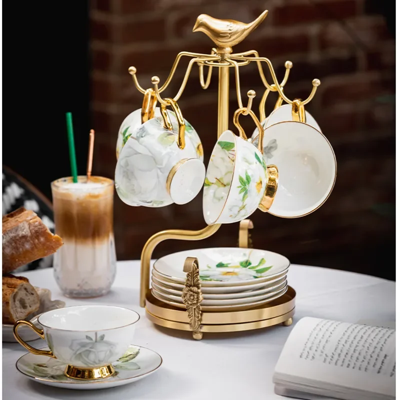 

European Light Luxury Cup Holder Living Room Brass Storage Rack MultiFunctional Plate Stand Exquisite Practical Home Supplies