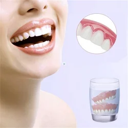 False Teeth Silicone Upper Lower Veneers Dentures Paste Fake Teeth Braces Perfect Laugh Veneers Comfortable Teeth Orthodontic Ma