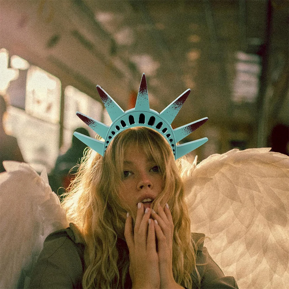 1 zestaw Opaska na głowę z głową Statuetki Wolności Korona Palnik Motyw USA Akcesorium na imprezę Halloween Kostium Rekwizyt do odgrywania ról Dla Kobiet Mężczyzn Dzieci