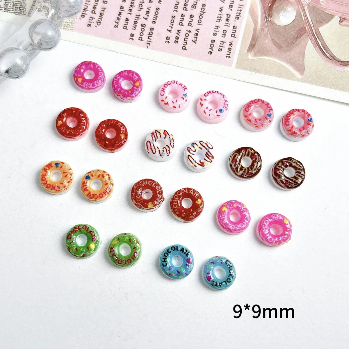 20PC Candy Nail Charms Lichtgevende Cartoon Donut Nail ArtF Accessoires Creatieve Gesimuleerde Geschilderde Donut Nageldecoratie Benodigdheden