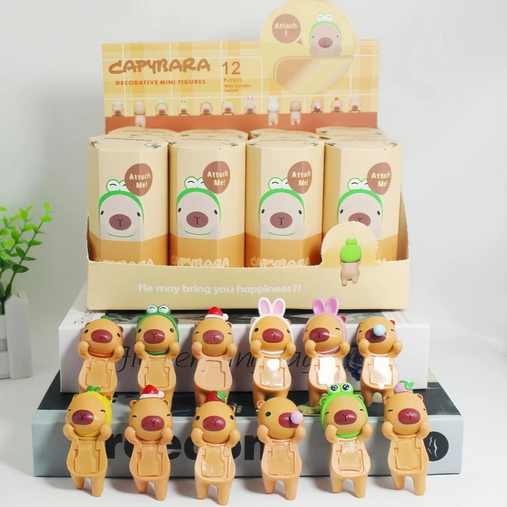 

Anime 12Pcs Capybara Series Blind Box Collection Model Dolls Cute 6.5cm PVC Figures Ornaments Dolls Phone Ornaments Gifts