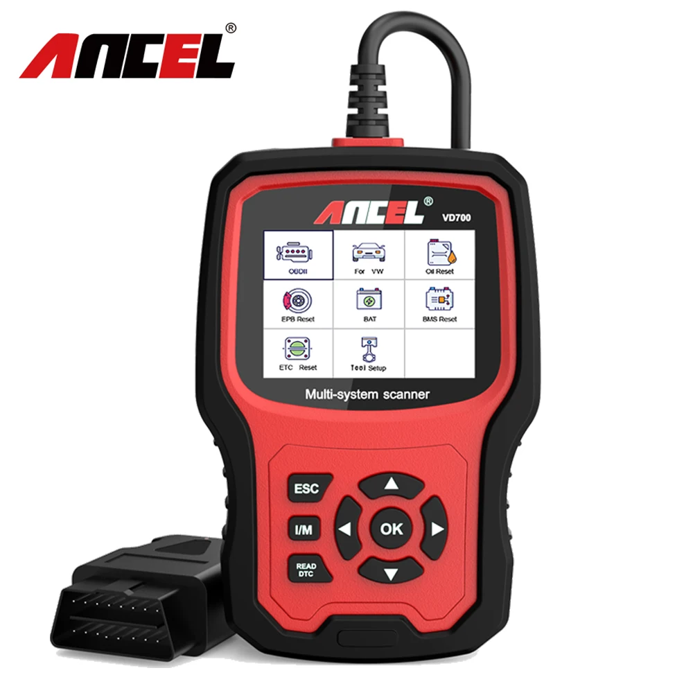 Ancel VD700 OBD2 Scanner Car Diagnostic Tool Full System Scan Airbag ABS Oil EPB Reset OBD Auto Tools For VW For Audi for Seat