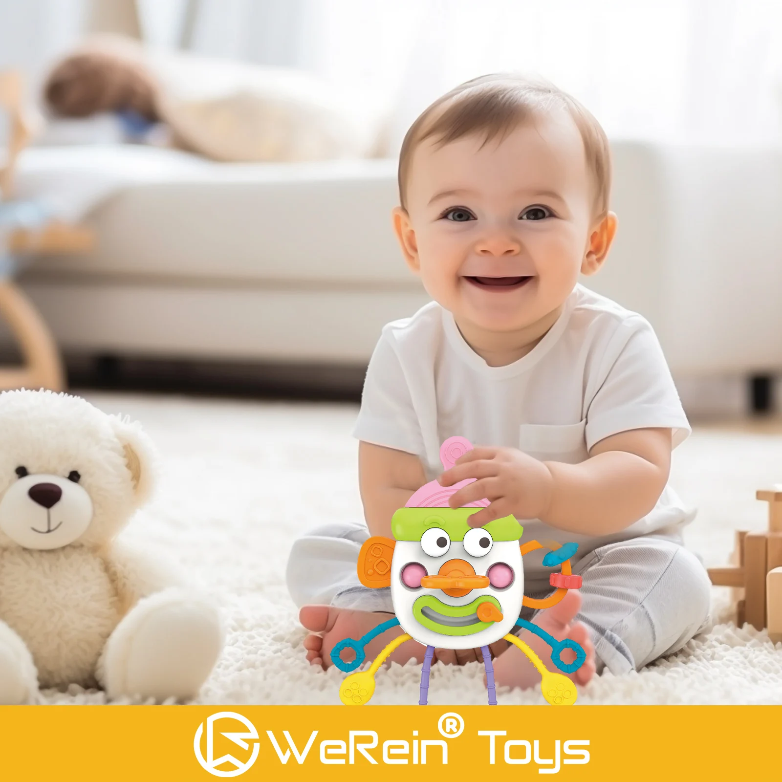 Jouet extractible en forme de bouteille mignon pour nourrissons et tout-petits, conception de biberon, jouet de dessin éducatif