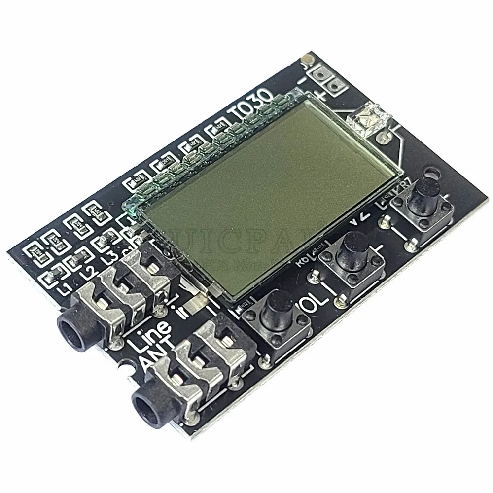 FM Stereo Transmitter Board Module Transmitting Wireless Audio Transmission Frequency 78MHz to 108MHz with LCD Display Antenna