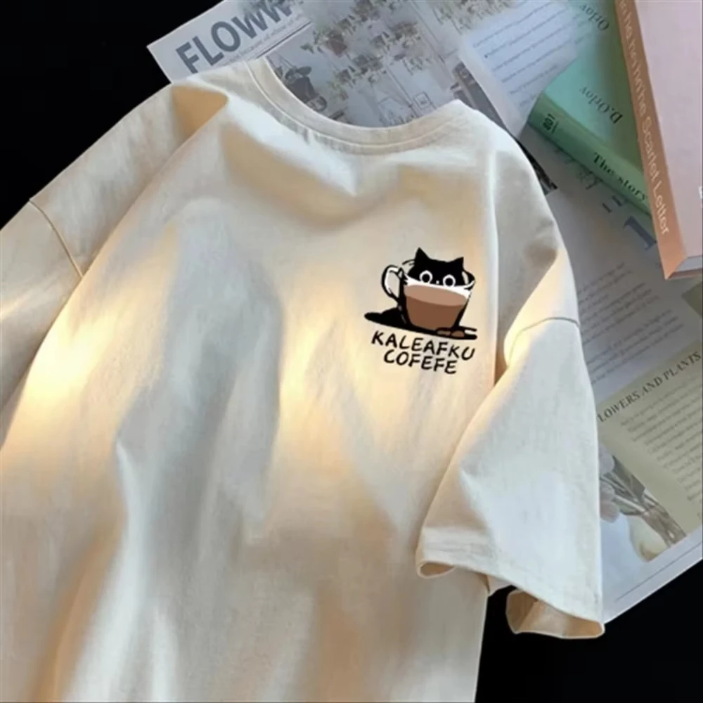 تي شيرت صيفي بسيط أساسي فضفاض بأكمام قصيرة للجنسين برقبة دائرية نصف كم للأزواج مناسب لكل من الجنسين