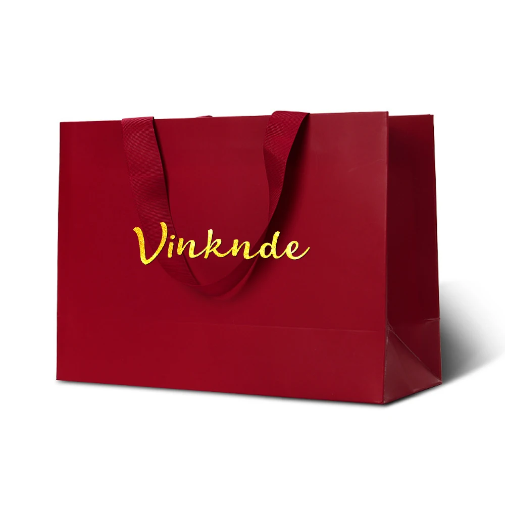 أكياس الورق الأخضر مقبض الملابس مع شعار الشريط مجوهرات الأعمال الورق المقوى حمل حقيبة شخصية الزفاف هدية عيد الميلاد كيس #3