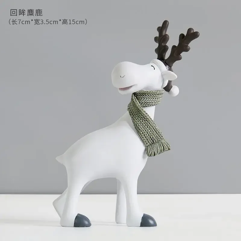 Modern Deer Figurine - Christmas Gift & Living Room Animal Ornament, Stylish Home Decor Accessory for Interior Decoration