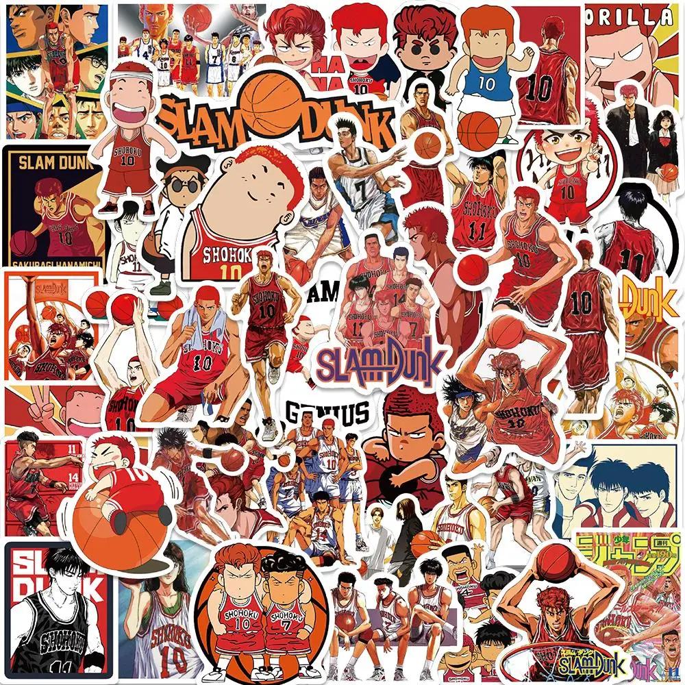 10/25/50PCS Slam Dunk Anime Sticker Classic Manga Cool Waterproof DIY Bike Phone Laptop Luggage Kids Toy Car Guitar Fridge Decal