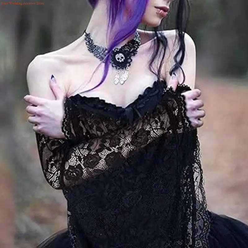 

G92D Готические костюмы перчатки с вспыльчивыми манжетами для Хэллоуина и тематических мероприятий