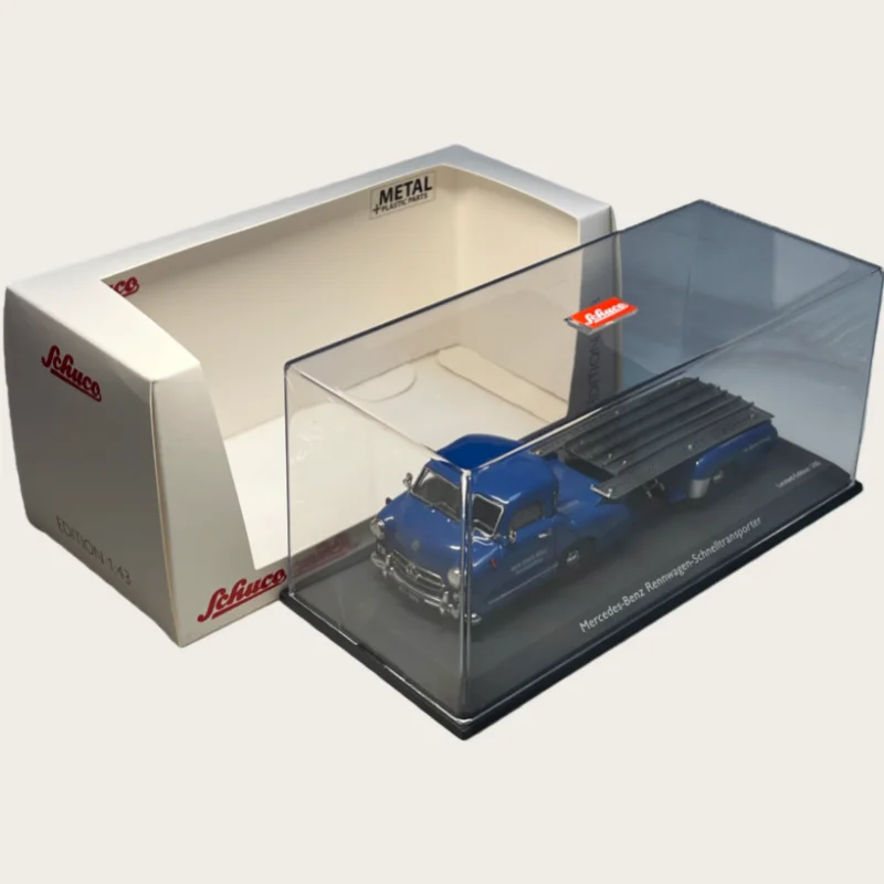Schuck Diecast 1/43 مقياس مرسيدس بنز الراتنج نموذج سيارة بنز الأزرق معجزة شاحنة 1955 لعب المركبات لعبة لصبي هدية الصندوق الأصلي #6