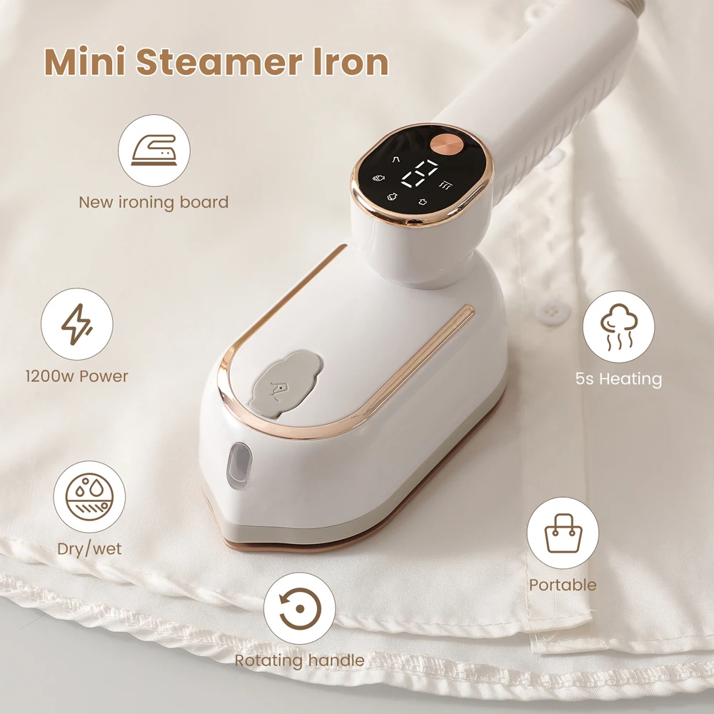 1200W Handheld Steam Iron Foldable Garment Steamer Portable Travel Steamer Rotable Handle Electric Iron 110V/220V