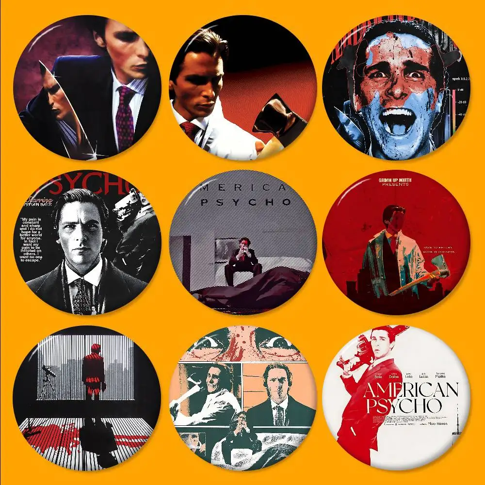 Broches clásicos A-American P-Psycho Thriller para fotos de películas, insignia redonda creativa, alfileres de regalo de 32/44/58mm