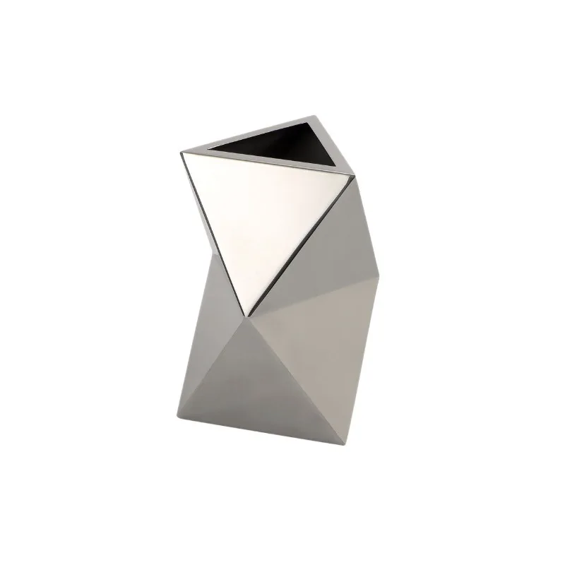 For Stainless Steel Vase Ornament Irregular Vase Fashion Trend Creative Rhombus Mirror Polished