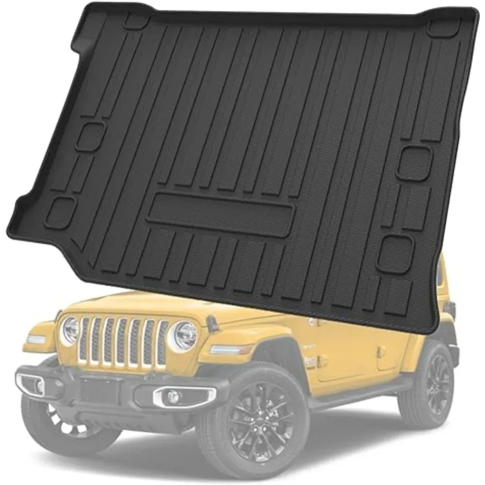 Auto-3D-Frachtmatten, Bodeneinlagen, wasserdicht, schneesicher, für Jeep Wrangler 4XE 2021–2024, passend für alleine Modelle mit Subwoofer auf der rechten