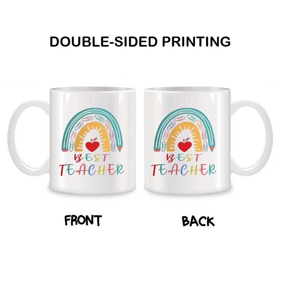 Teacher's Day Mugs For Best Teacher from Students Birthday Gifts Novelty Coffee Ceramic Tea Cups White 11 oz