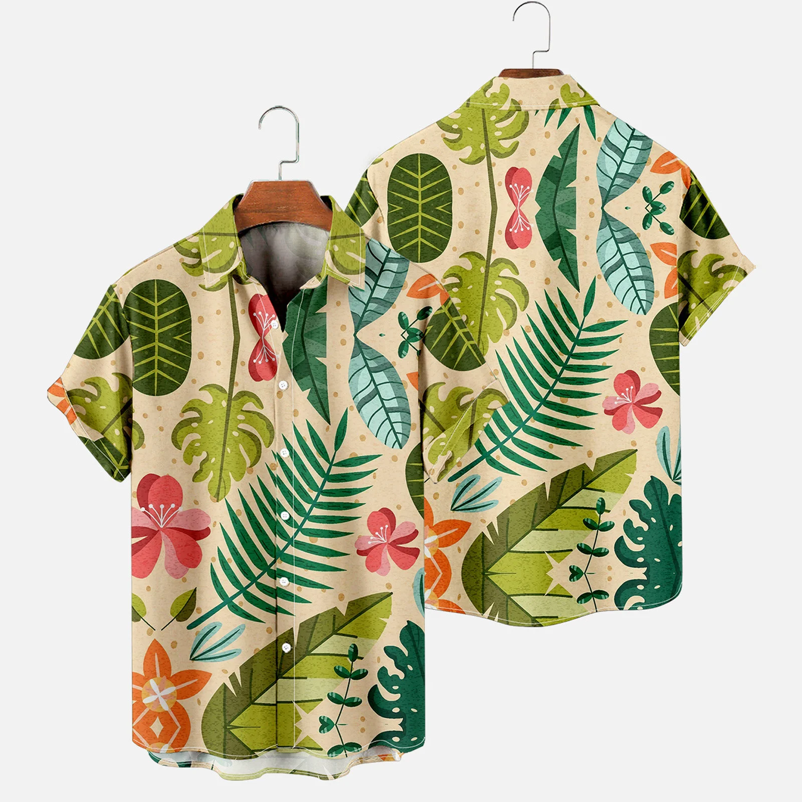 

Summer Tropical Rain Forest Hawaiian Shirts Vintage Men Tops 3d Printed Casual Short Sleeve Men Beach Shirt Fashion Clothing