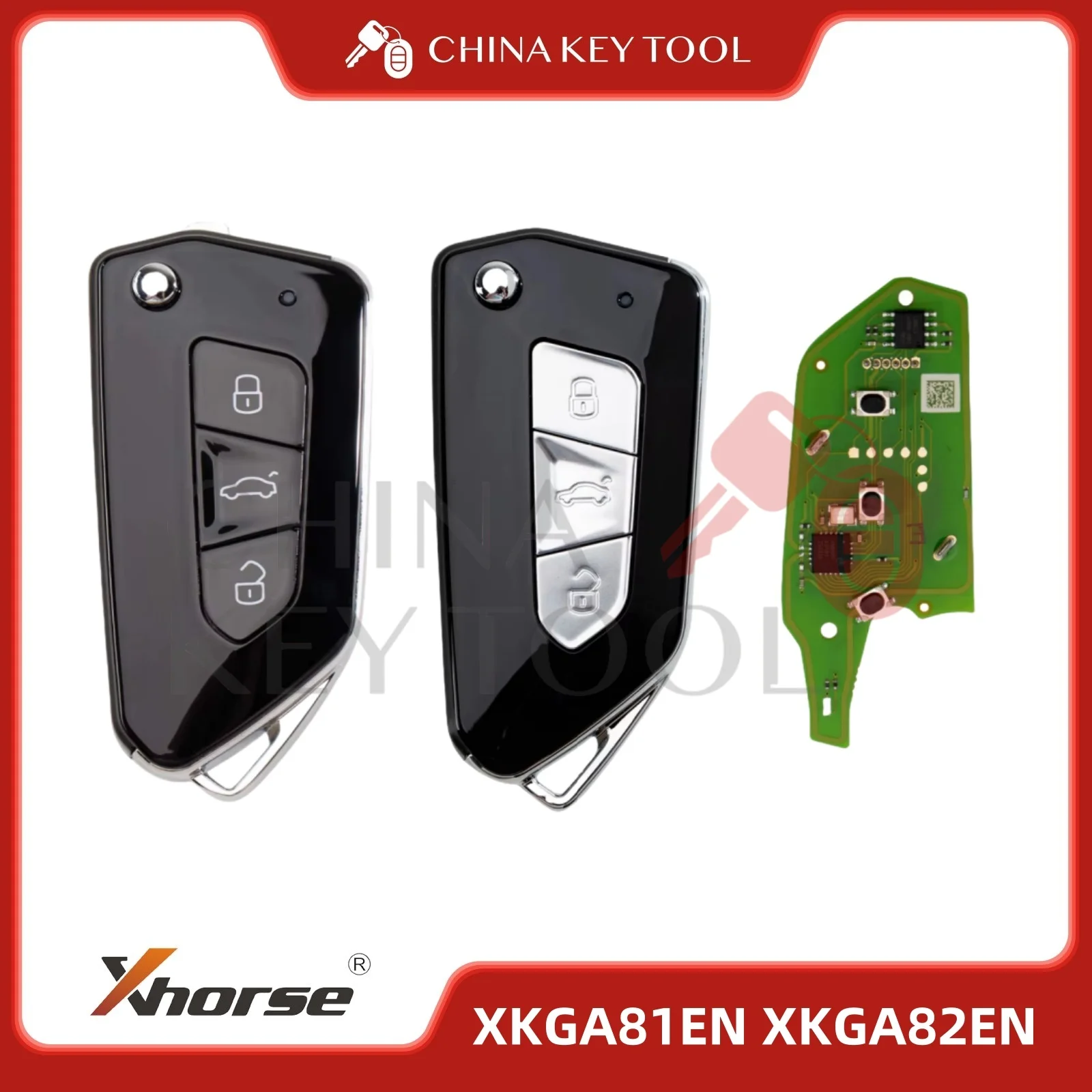 

Xhorse XKGA81EN/XKGA82EN Полностью черный GA08 Стиль 3 кнопки Проводной дистанционный ключ 5 шт./лот
