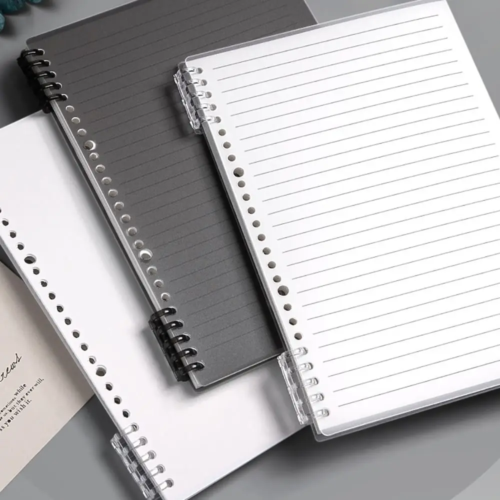 

A4/A5 Loose-leaf Notebook Horizontal/Grid Inner Pages Detachable Sketchbook 60Sheets Transparent Notepad School Office