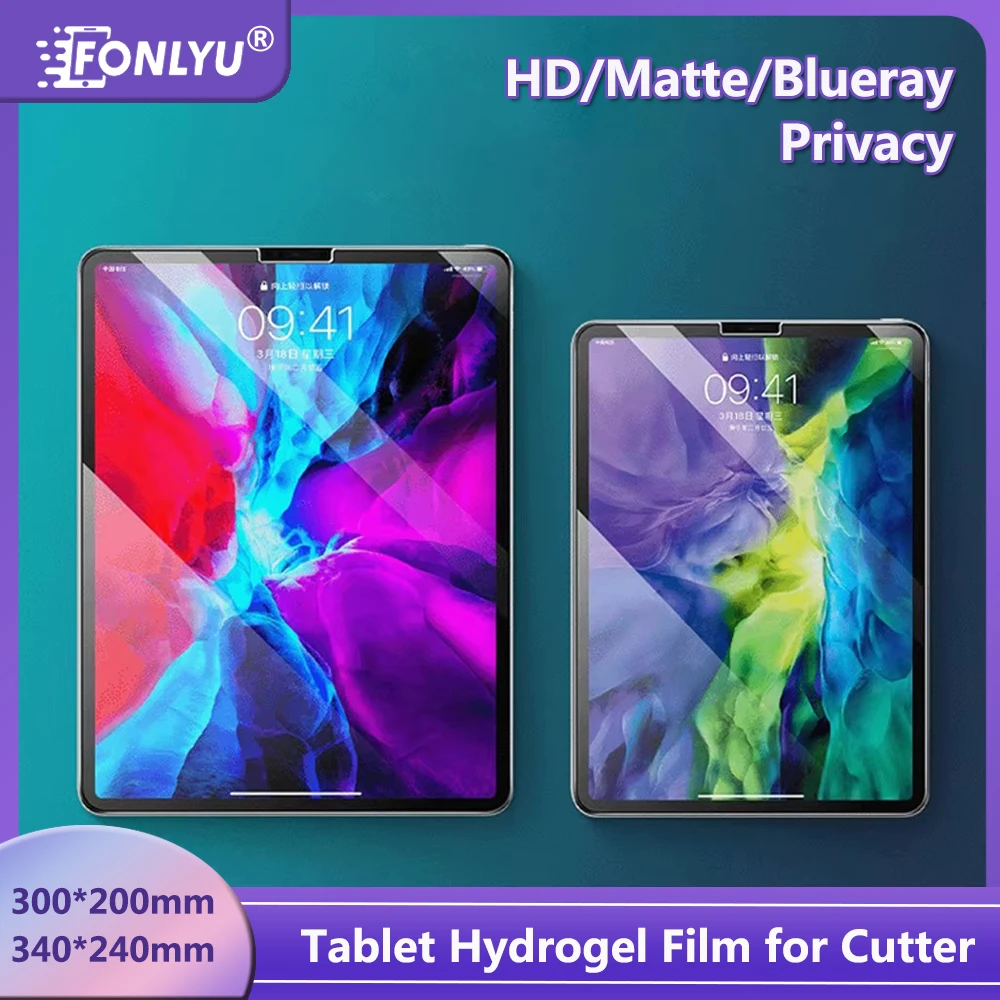 FONLYU HD Matte Blueray TPU Hydrogel Film for iPad 9.7 11 12.9 mini 4 5 6 Tablet Laptop Front Screen Protector Cutting Machine