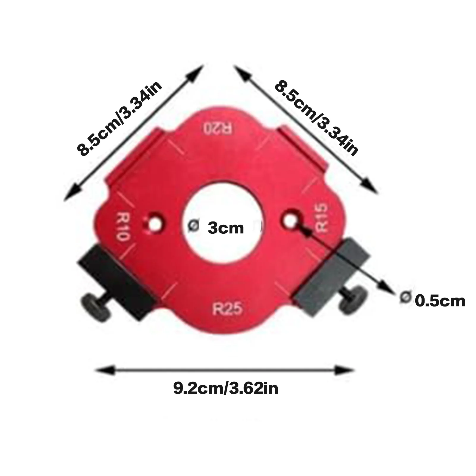 Aluminum Alloy Radius Jig Router Templates Routing Rounded Corners Router Bit Templates for Woodworking Cutting Machine