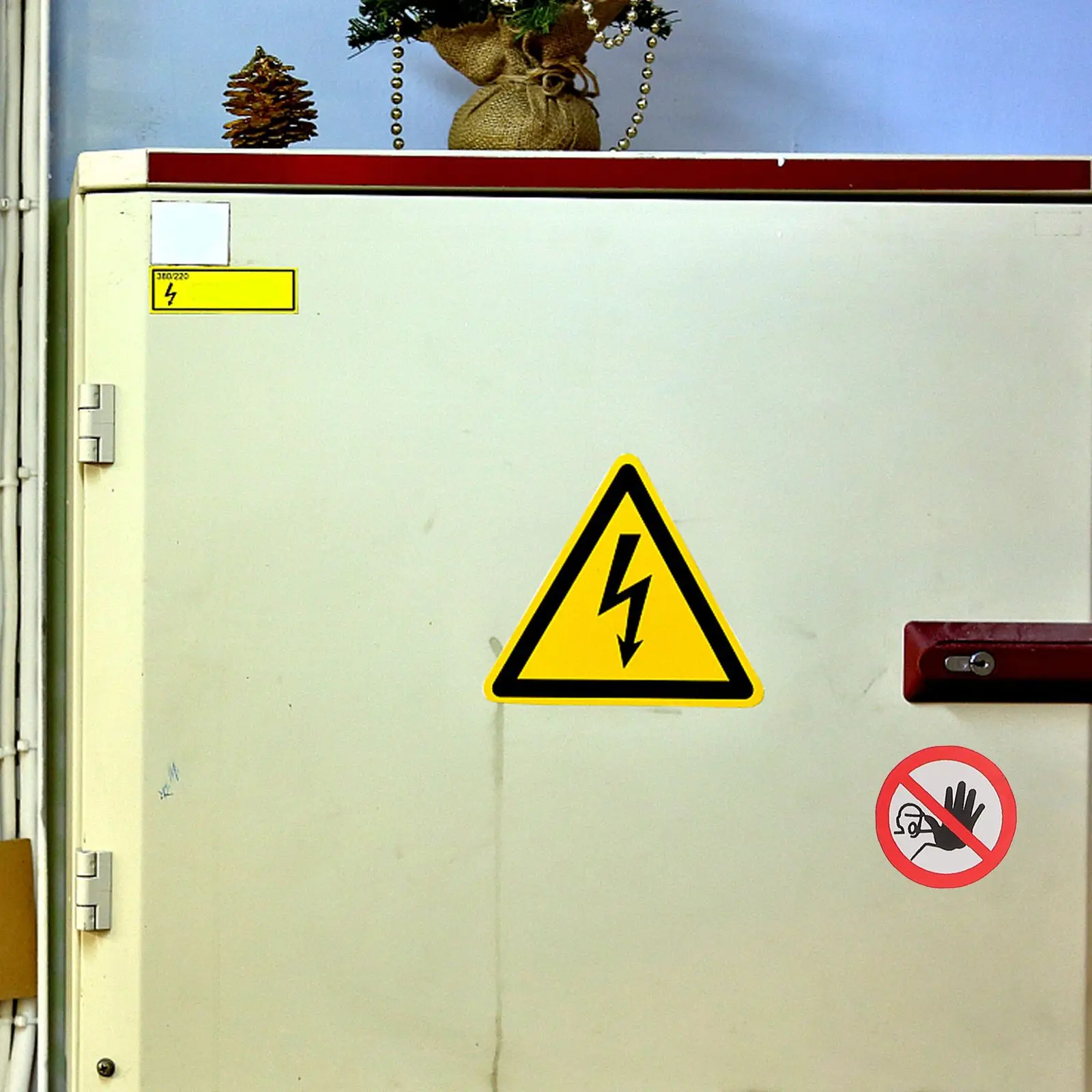 20 Pcs Self-adhesive Logo Stickers Equipment Danger Not Enter Sign Warning Factory Signs Entrance Pvc