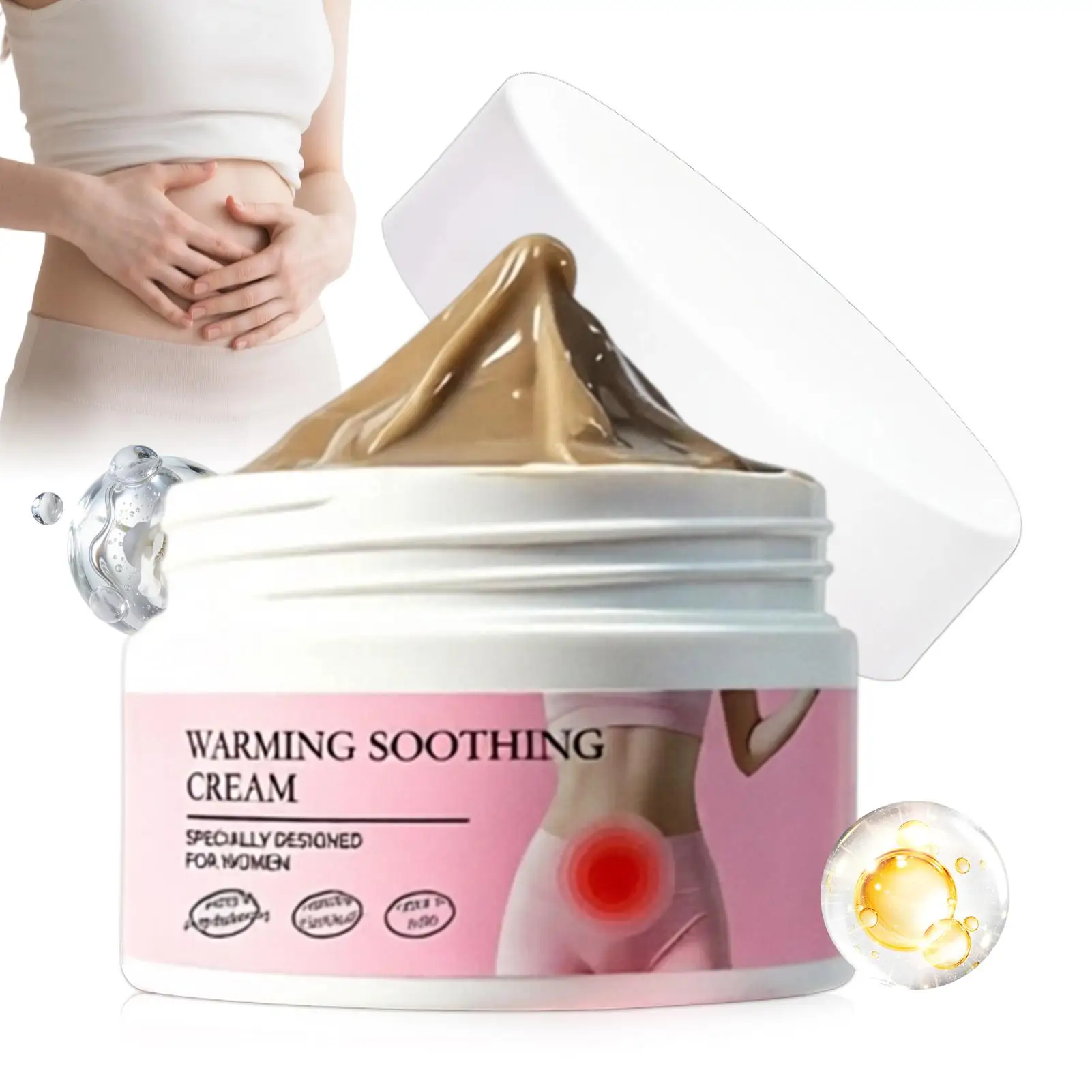 Quick Heating Warming Abdominal Soothing Cream 30ml Gentle Warm Belly Relief Ointments Non Sticky Fast Absorb Body Care Lotion
