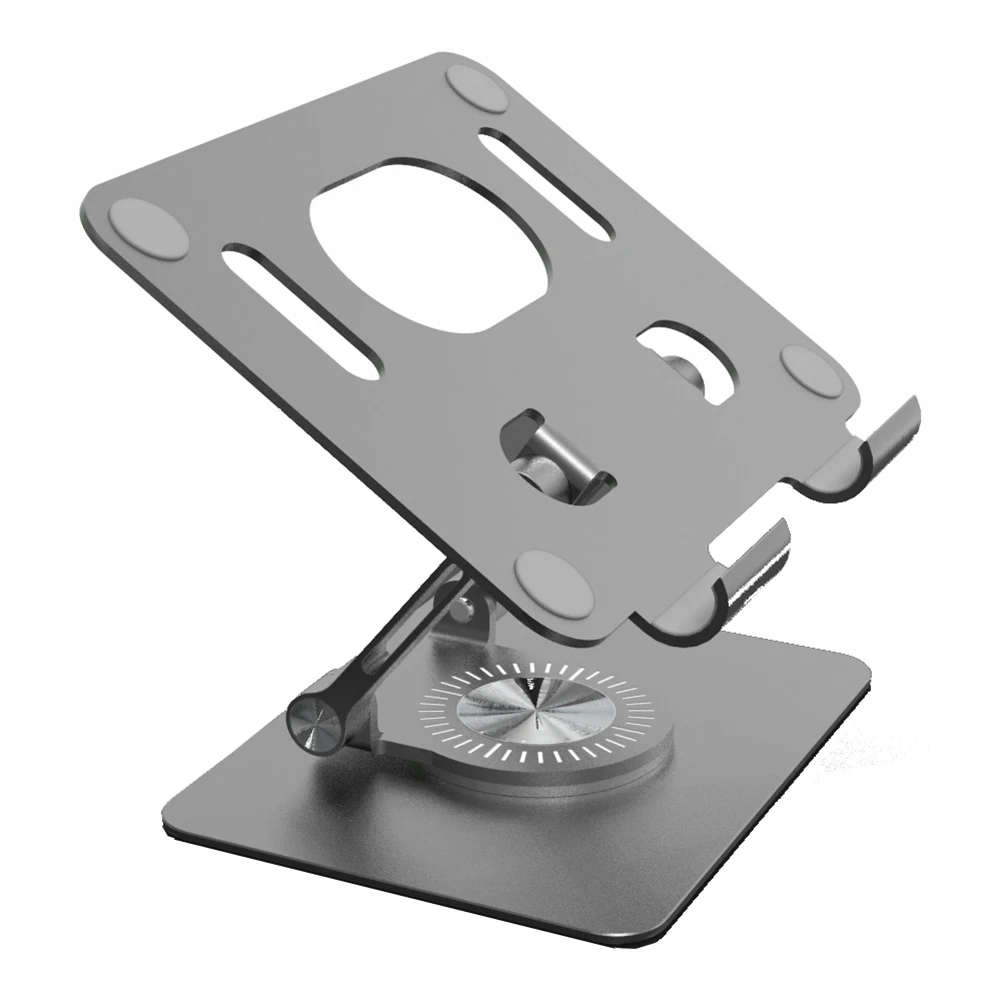 Faltbarer Handyhalter, 360 Grad drehbar, ausgehöhlter Tablet-Riser, rutschfester Tablet-Halter, höhenverstellbar, für 4,7–12 Zoll