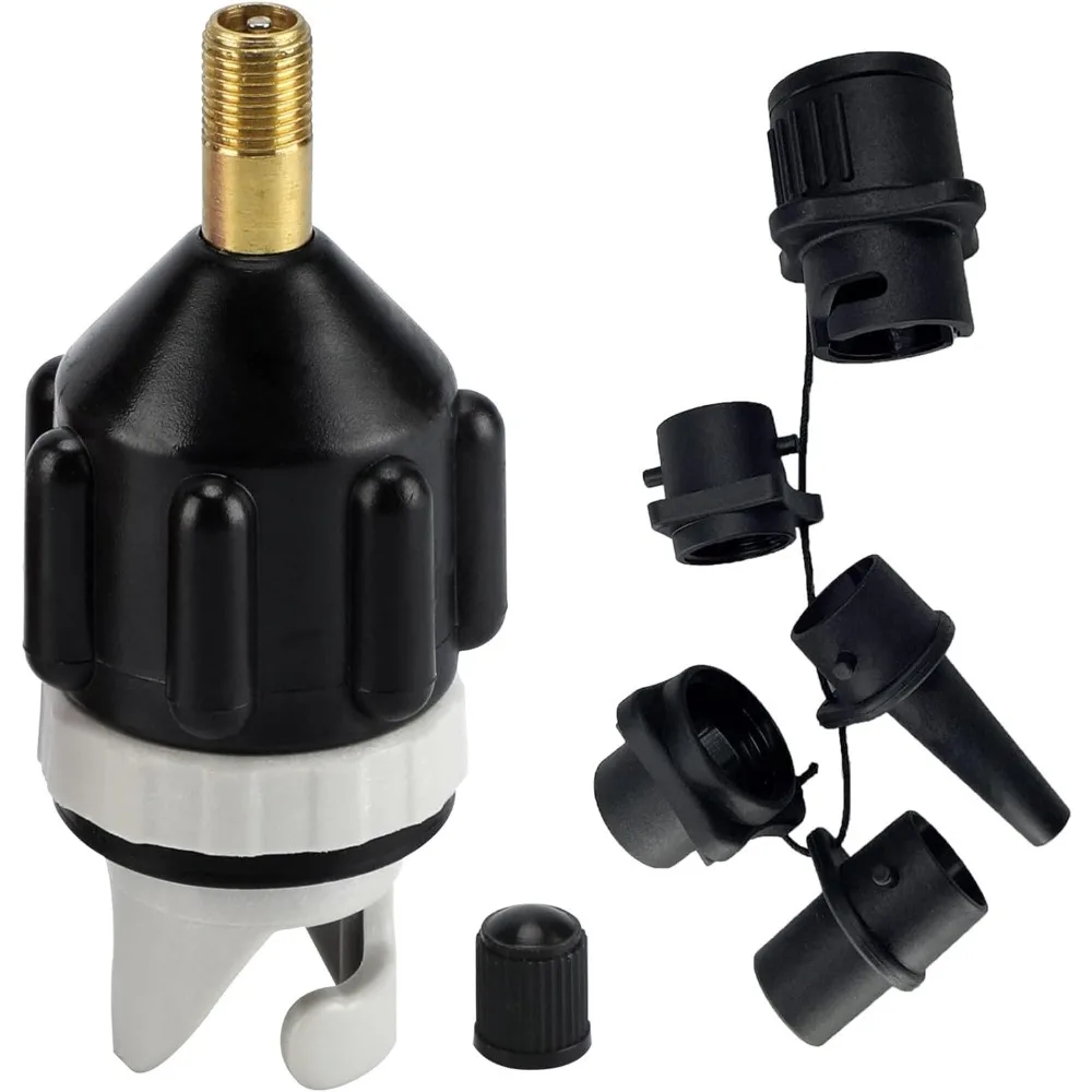 Universeller Pumpenadapter für SUP, Kajak, Schlauchboot, 4 Luftventildüsen, Multifunktionaler Aufblaskopf für Wassersport & Luftbetten