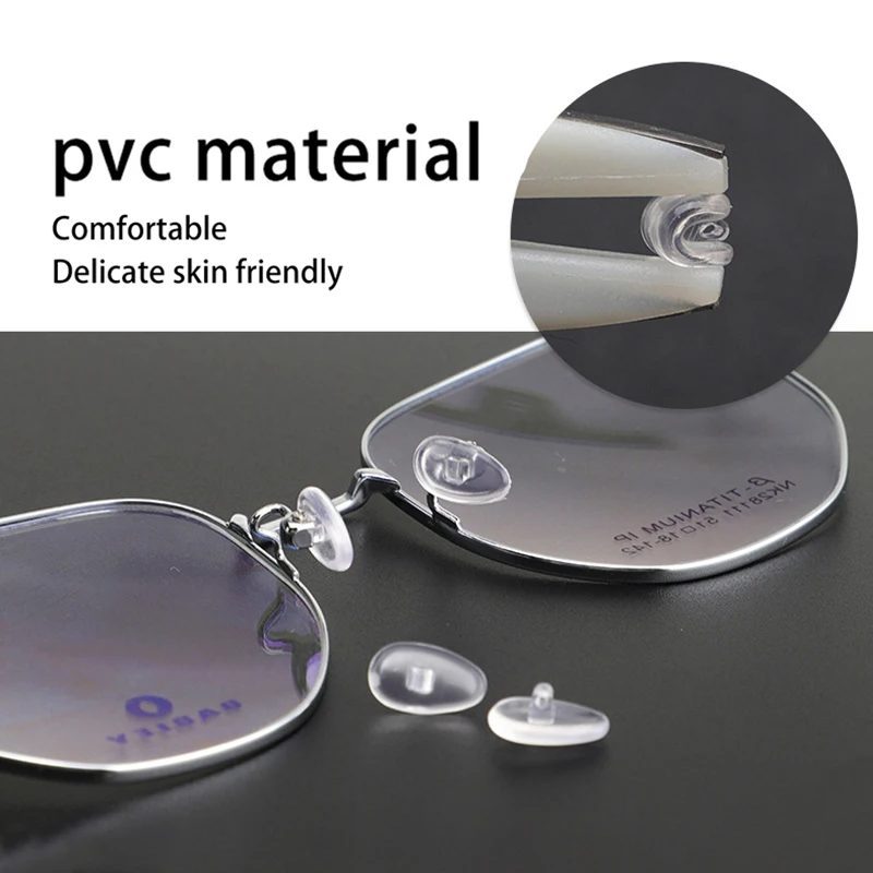KAMMPT 5/10/20 Pairs Water Drop Shaped Elastic Nose Brackets Oval Transparent Screw-in Glasses Nose Pads for Eyewear Repairing