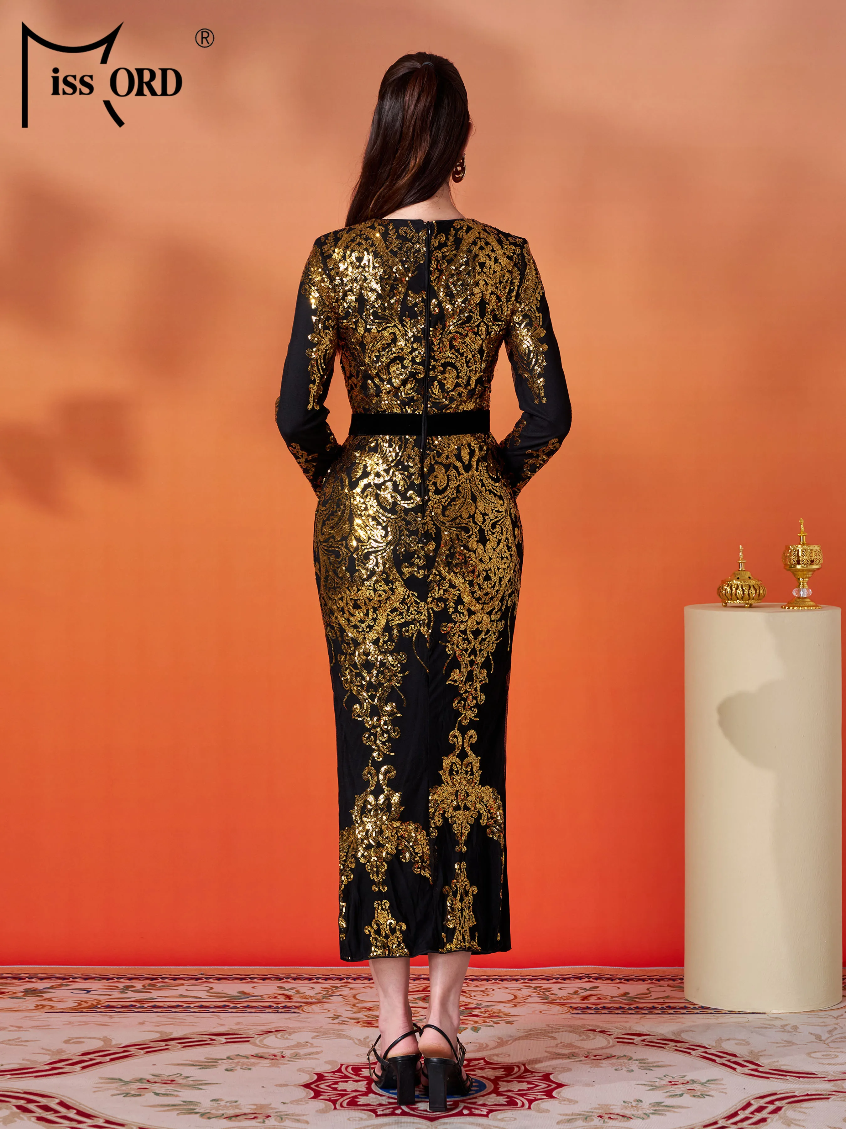 Missord Nieuwe Pailletten Avondjurk Verjaardagsfeestje Moslim Midden-Oosten Chique Elegante Elegante Mooie Hoge Kwaliteit Luxe Jurk