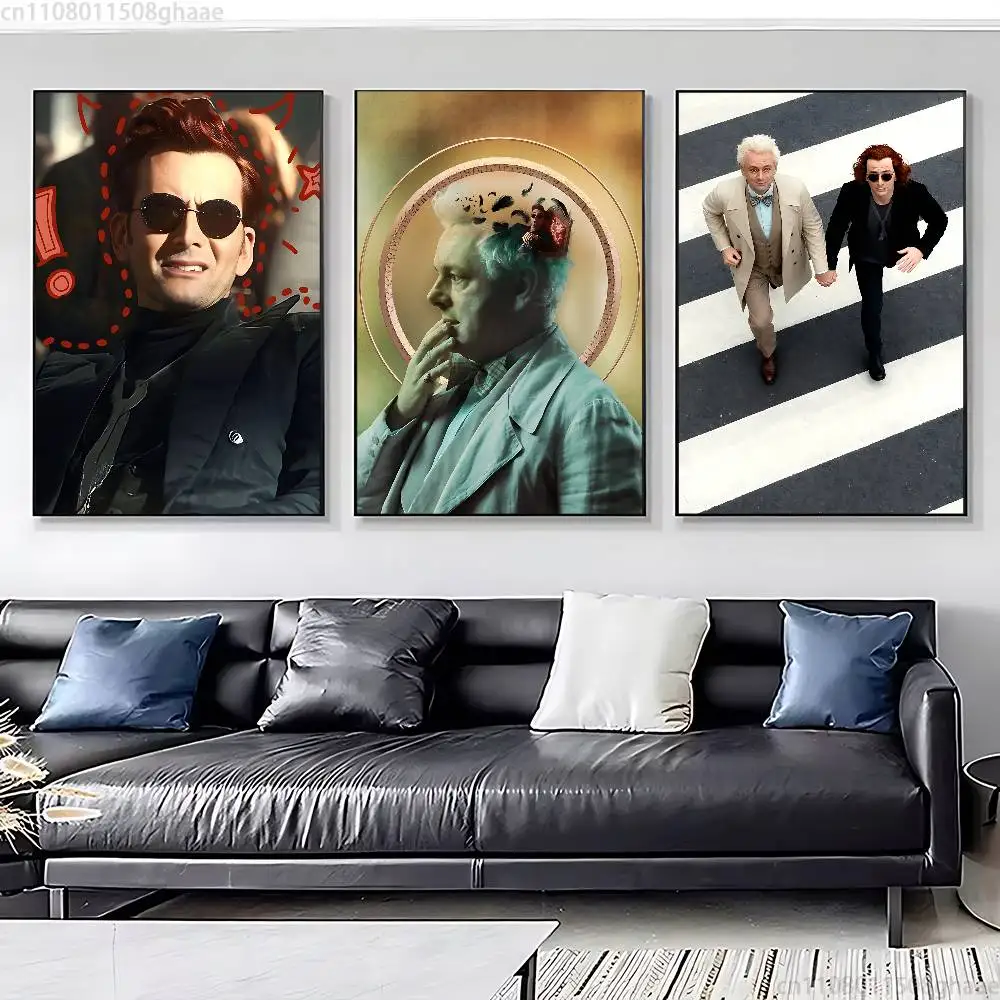 good O-omens new group Poster HD home decor sticky wall waterproof home living room bar aesthetic decor