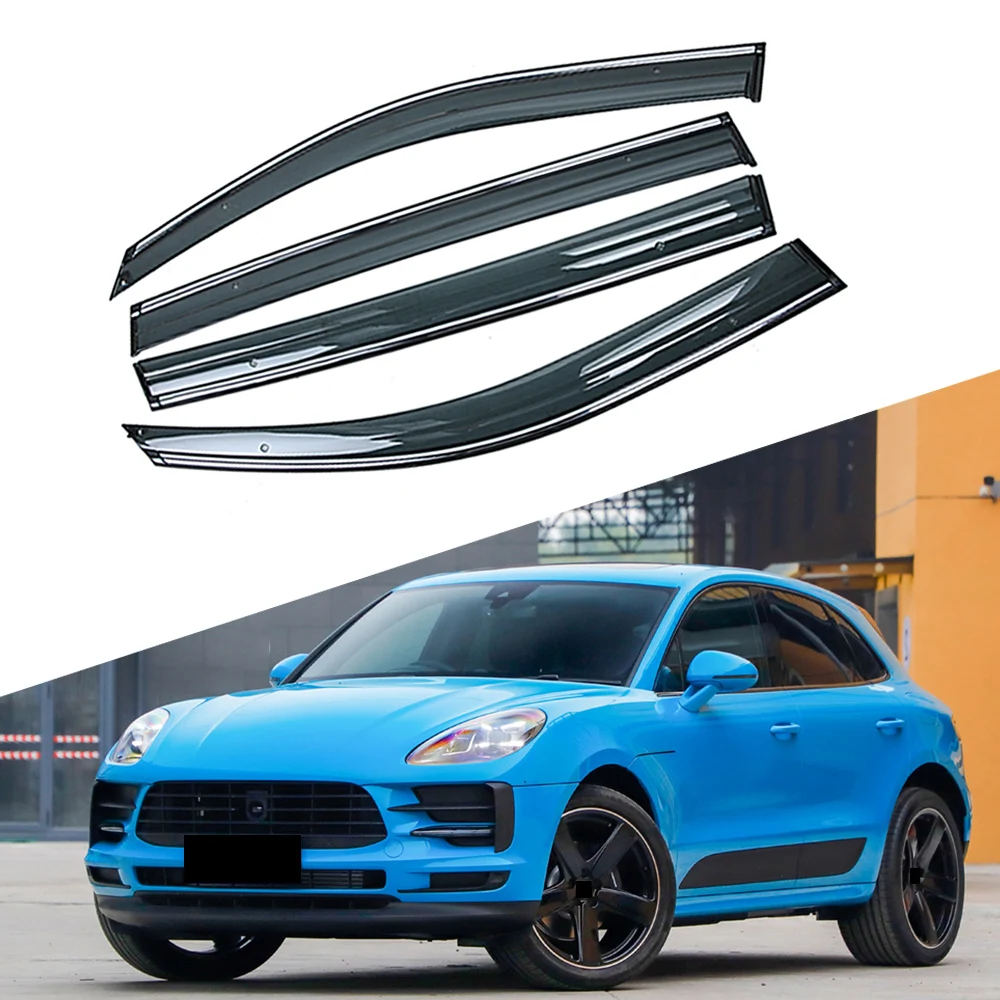 For PORSCHE Macan 2014 2015 2016 2017 2018 2019 Car Window Sun Rain Shade Visors Shield Shelter Protector Cover Frame Sticker