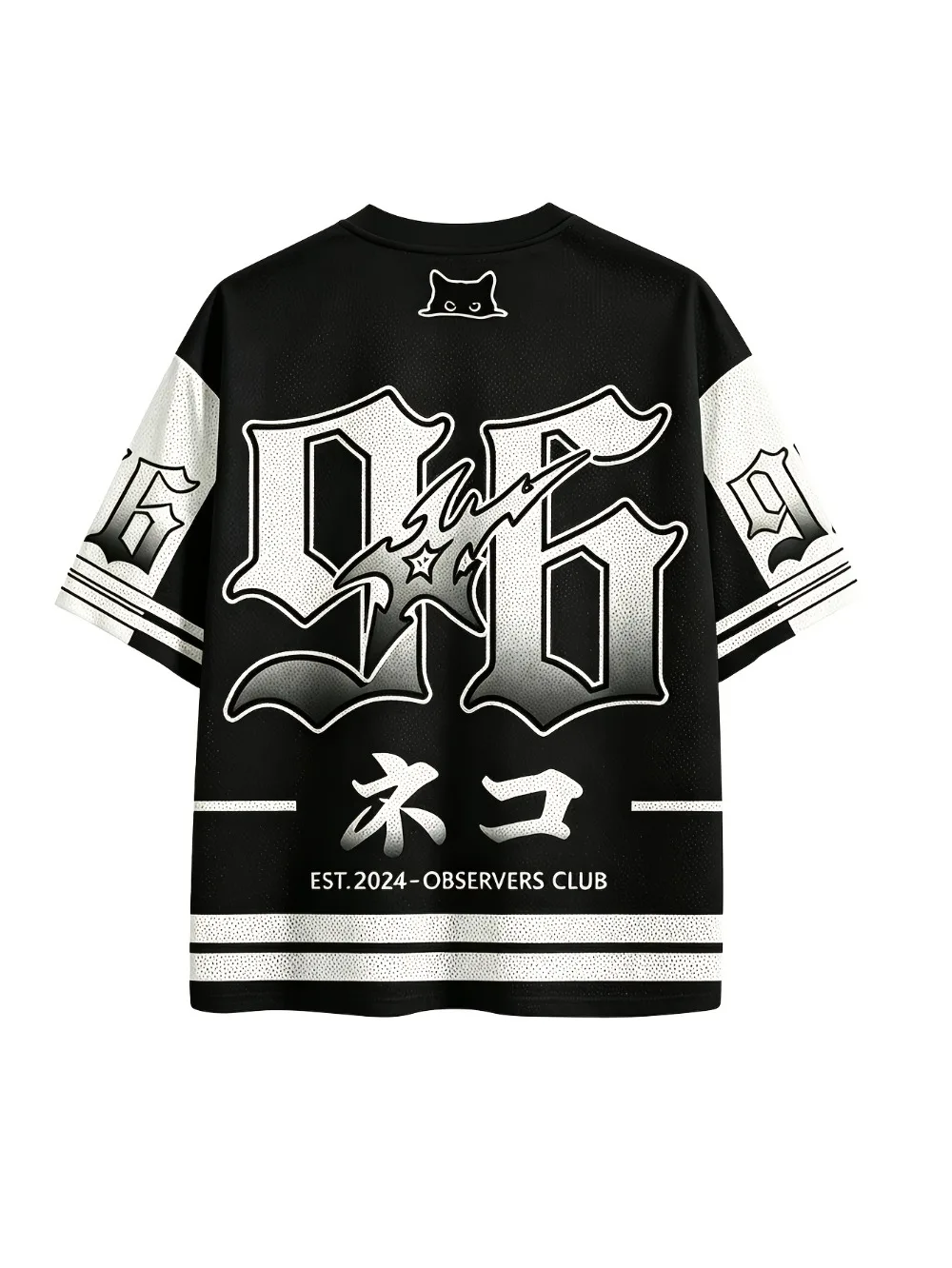 Retro Gothic Cartoon Cat 3D Print Sport Quick-dry Breatha Men V-neck T-shirt Outdoor Street Group Training Parent-child Clothing