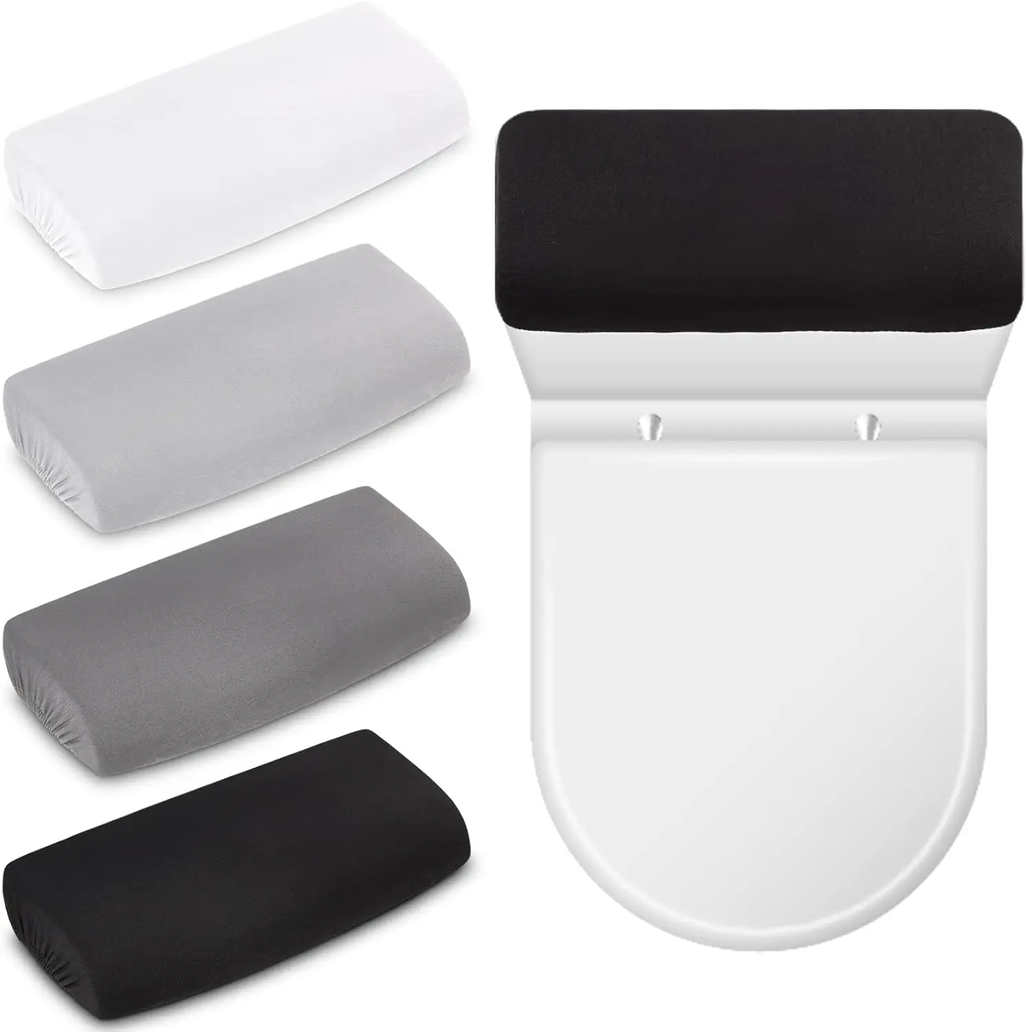

4 Pcs Toilet Tank Lid Covers, Soft Absorbent Elastic Bottom, Universal Fit for Bathroom Decor (Multicolor)