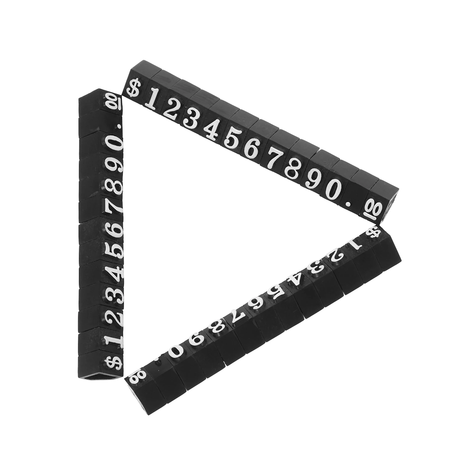 

3pcs Digital Price Tags White Sticker Display Stands Easel Jewelry Tabs Counter Pricing Number Block Label Stand Folder
