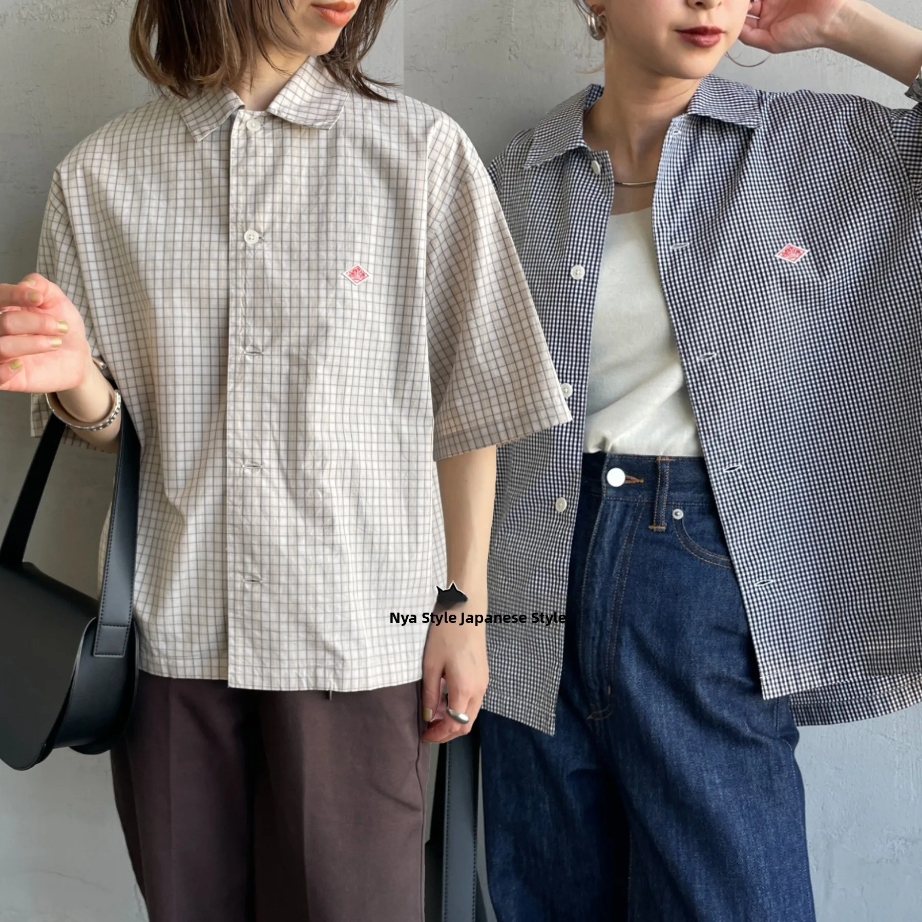

Loose Women's irt Artistic Casual Single Button Front ort Ba Long Plaid Cotton Korean Sle Commute Wind Summer New Arr...