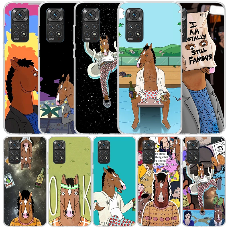 Cartoon B-BoJack Horsemans Silicon Call Phone Case For Xiaomi Redmi Note 13 12 12S 11 11S 10 10S 11T 11E Pro Plus 9 9S 9T 8 8T 7