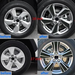 Wheel Hub Carbon Fiber Stickers For Toyota RAV4 2019 2020 2021 Accessories 17 18 inch Rim Auto Wheel Protective Film Car Styling