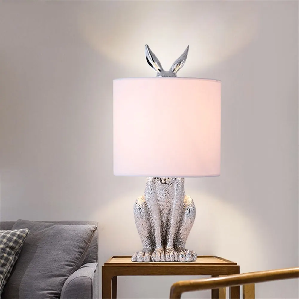 

Modern Masked Rabbit Resin Table Lamps Retro Industrial Desk Lights for Bedroom Bedside Study Restaurant Decorative Lights