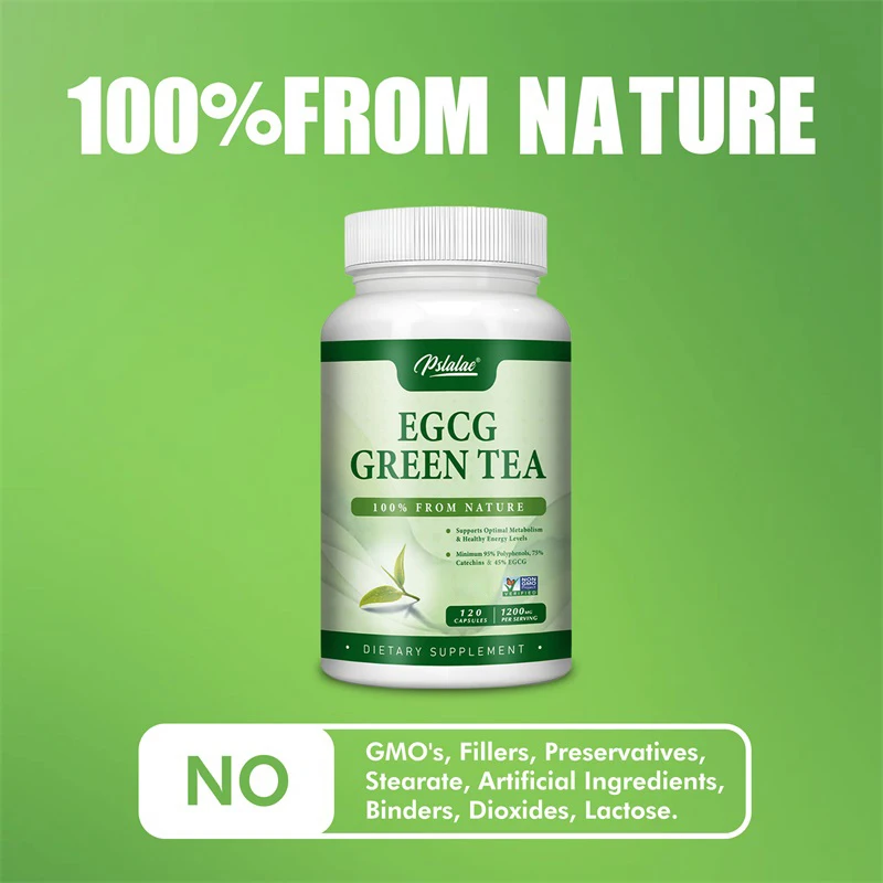 EGCG مستخلص الشاي الأخضر - صحة القلب والدماغ، ودعم الطاقة والتمثيل الغذائي، ومضادات الأكسدة