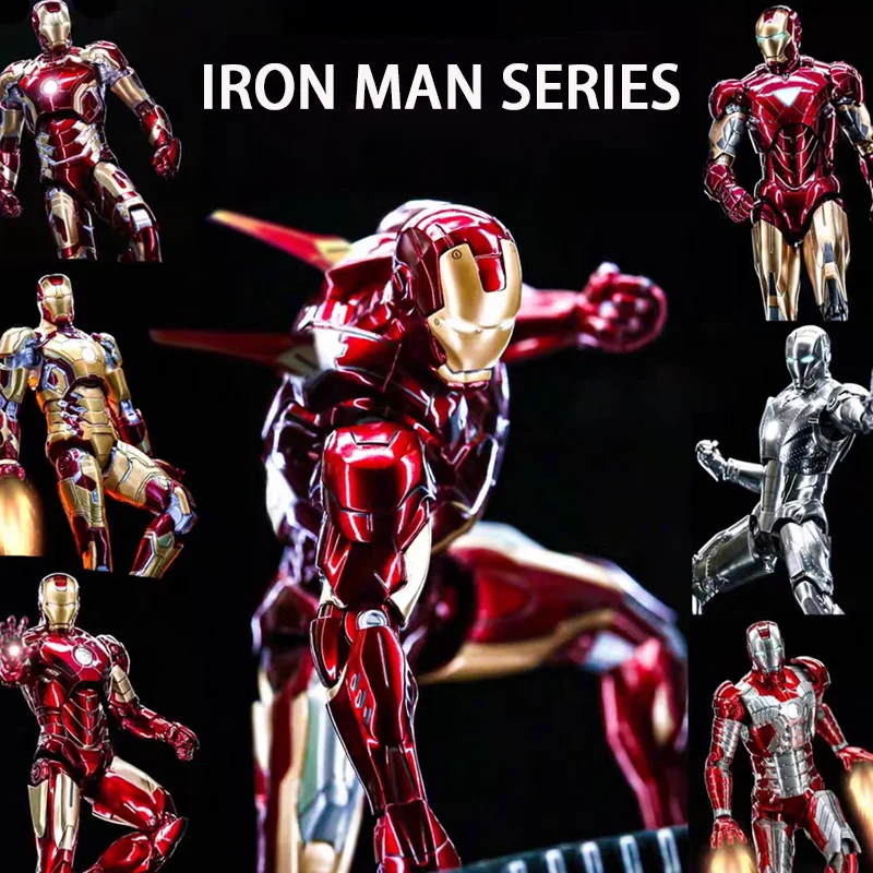 Marvel Toys Iron Man Whiplash Mark2 Led Light Action Figure Mk85 Mk50 The Infinity Saga X Action Movie Model Doll Mk Series