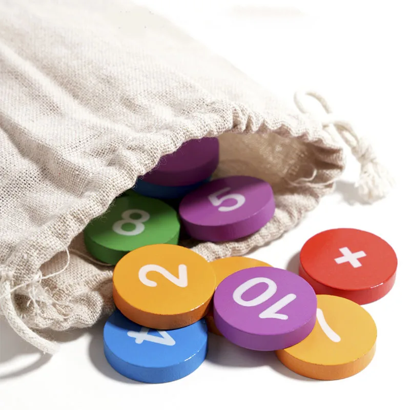 Número de madera para niños, descomposición, suma, resta, operación, entrenamiento de pensamiento lógico Montessori, juguetes educativos de matemáticas