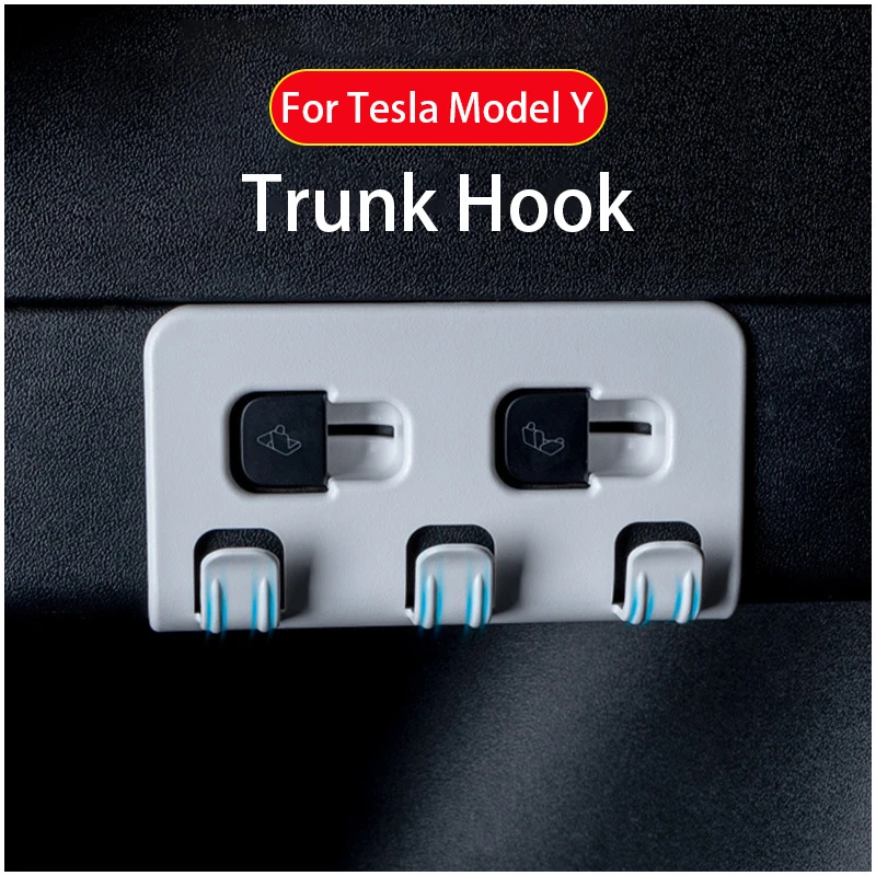 

Car Trunk Hooks for Tesla Model Y Rear Luggage Seat Button Hook Grocery Shopping Bag Rack Umbrella Rack Storage Car Interior