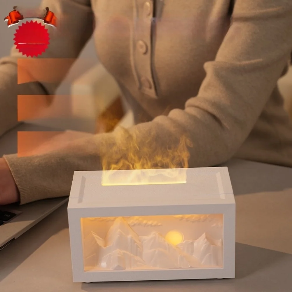 Sunlight Over Golden Mountain Humidifier with Ambient Lighting for Relaxation Sleep and Air Refreshment at Home