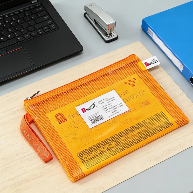 

A4 Transparent Mesh Bag Thickened Waterproof Test Paper Storage File Bag Archive Material Stationery Bag Student Office Supplies