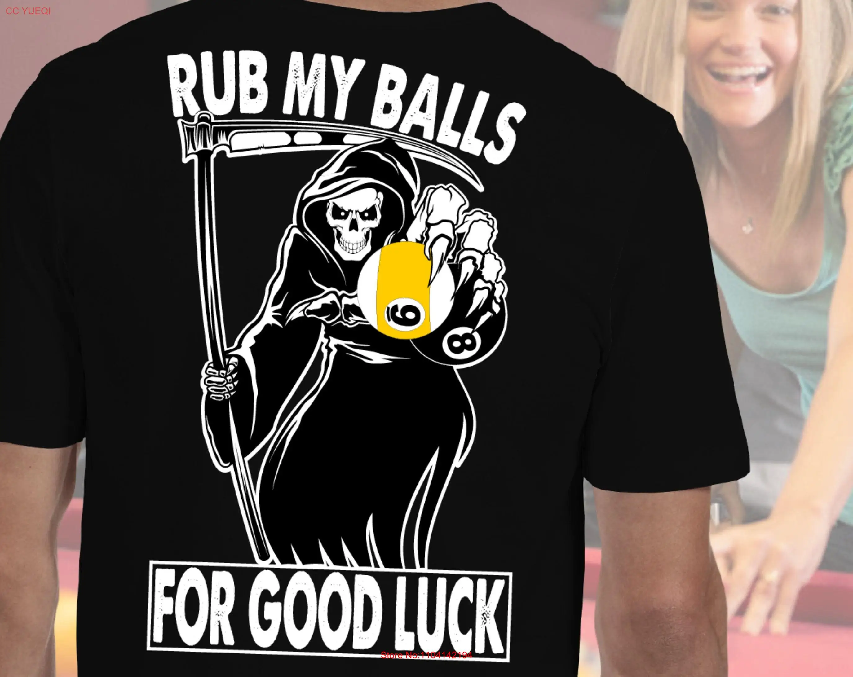 Rub my balls for good luck pool gifts shirt gift player man or woman billiards long or short sleeves