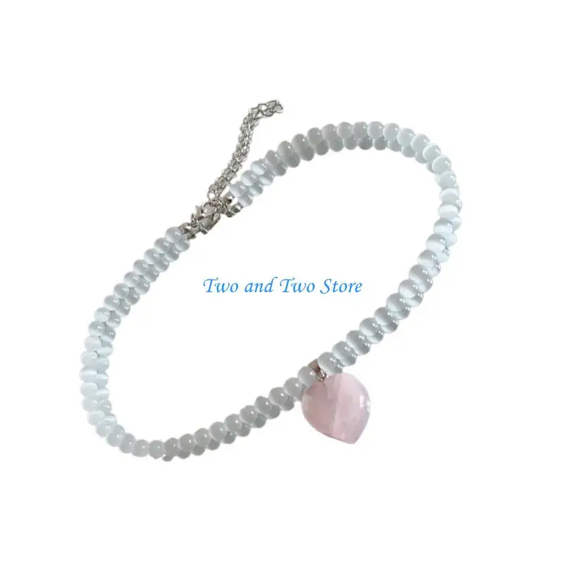 HX6F 優雅なスターシェルネックレス洗練されたちょう結びハートパール鎖骨チェーンスタイリッシュなピンククリスタルラブシェイプネックチェーン