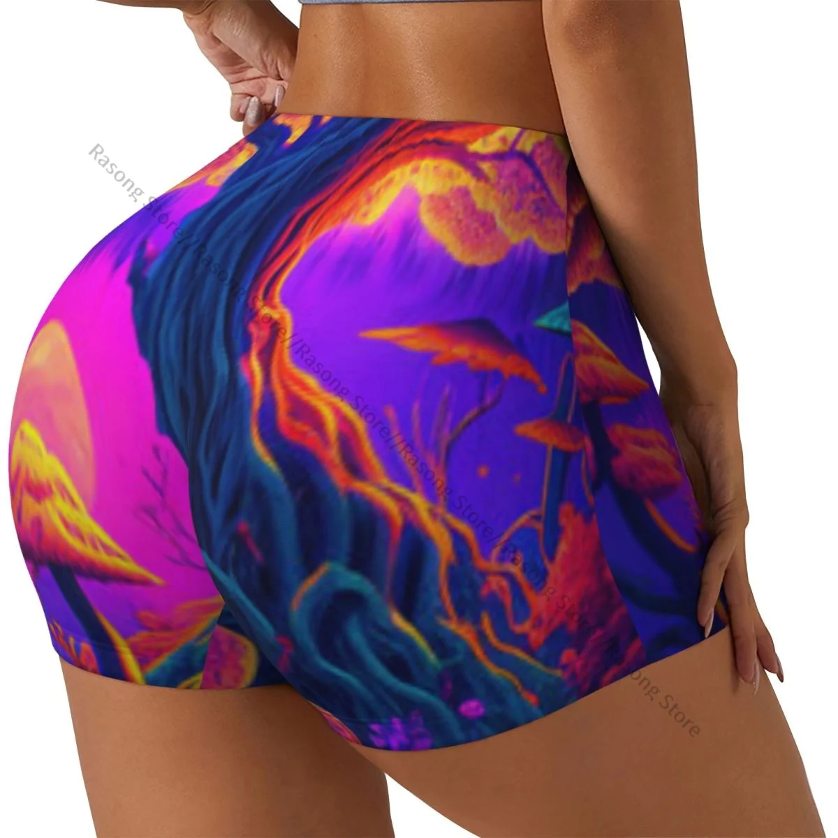 

Женские шорты для йоги Fantasy Forest, шорты для тренировок, быстросохнущие женские шорты для йоги, тренажерного зала, бега, спортивная одежда